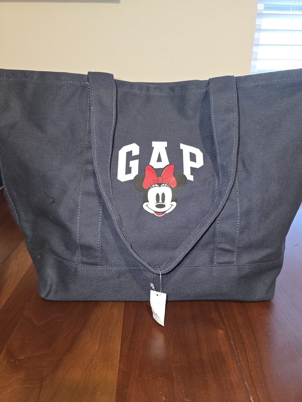 GAP + Disney 💖 Navy Canvas Tote Bag with Minnie Mouse Accent, New with Tags!